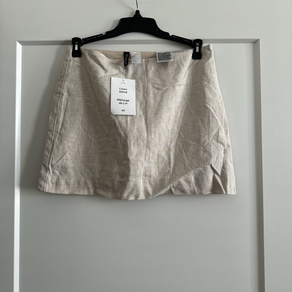 Elegant Cream Linen blend Skirt